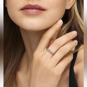 David Yurman Stax Chain 18K Gold Pavé Chain Link Ring with Diamonds, 4.5mm